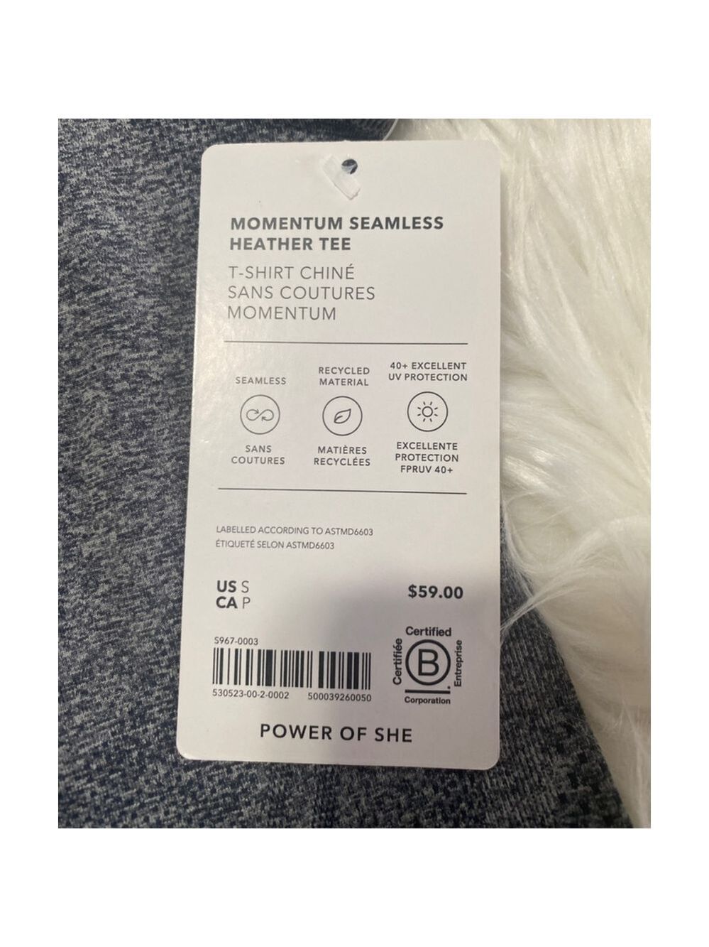 Athleta woman’s Momentum Seamless Heather Tee S Gray/blue - Picture 4 of 5